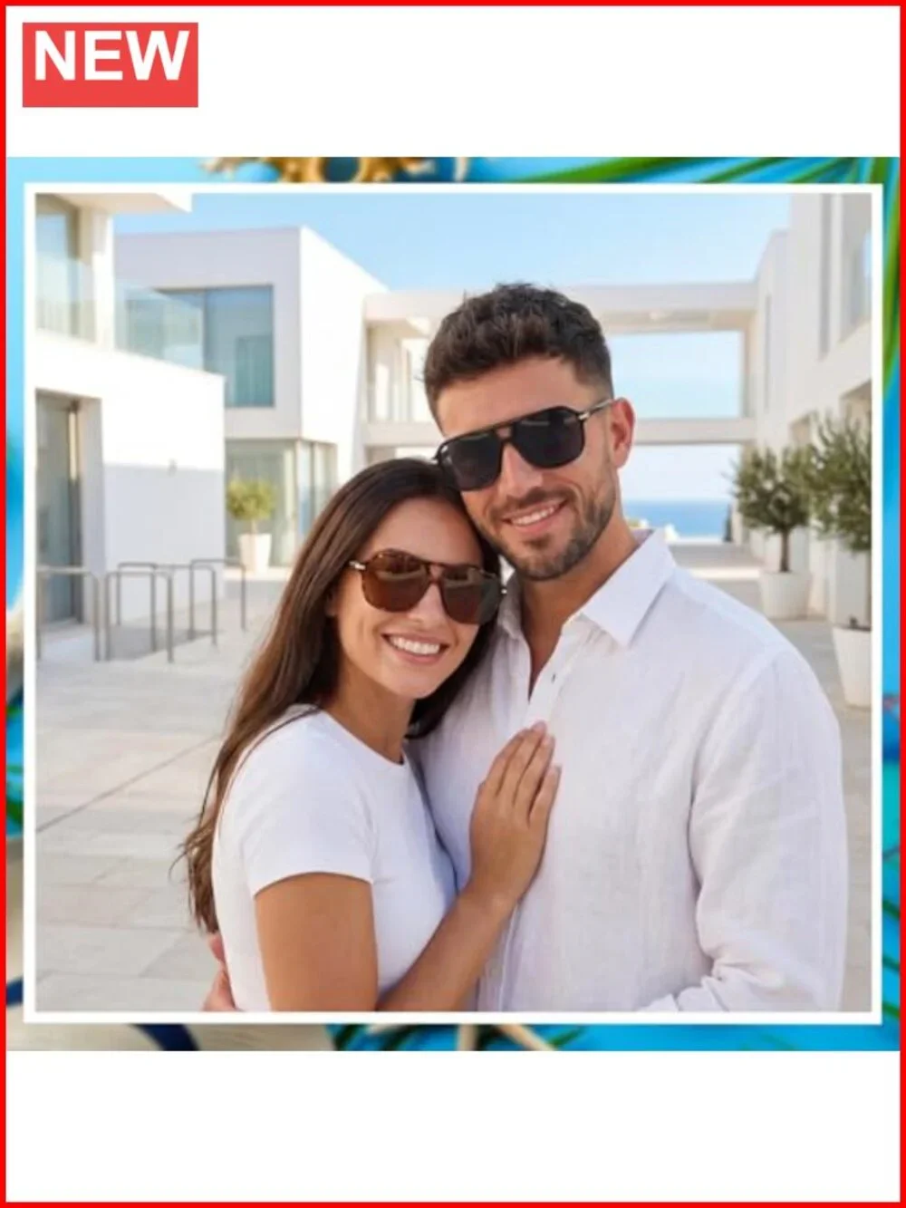 Oversized Square Sunglasses UV400 PC Frame 3-Pack Unisex
